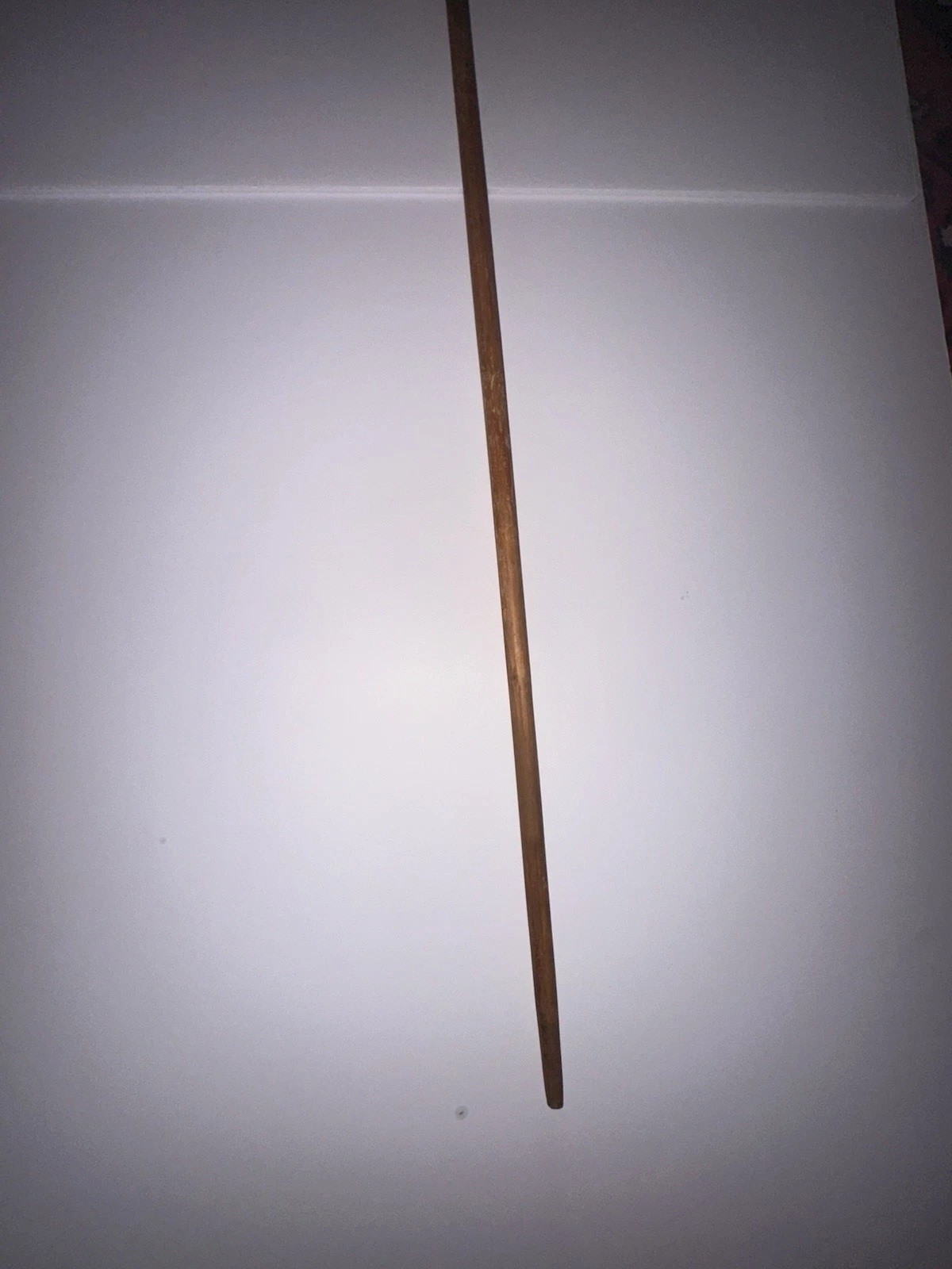 19th Century Beechnut wood Crook Walking Cane Carved Rings 40”