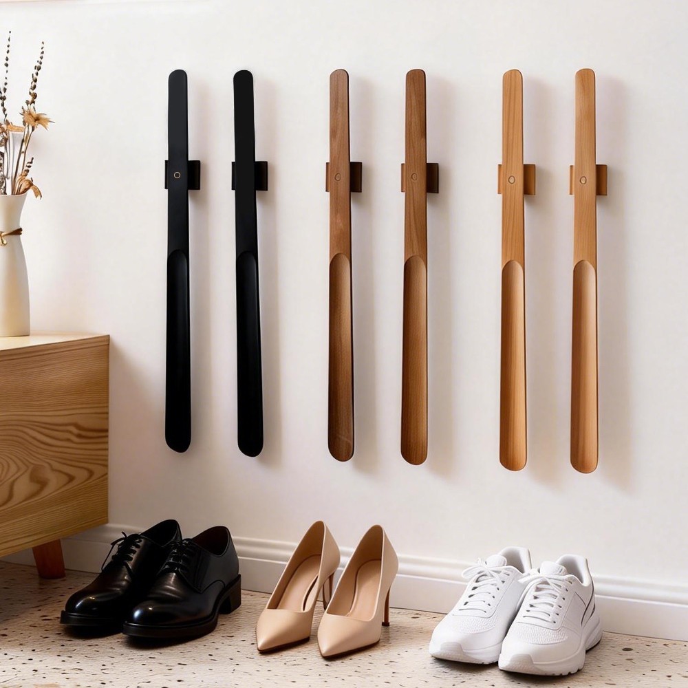 55cm Long Shoe Horn for Seniors – Beech Wood, No-Bend Design, Magnetic Base