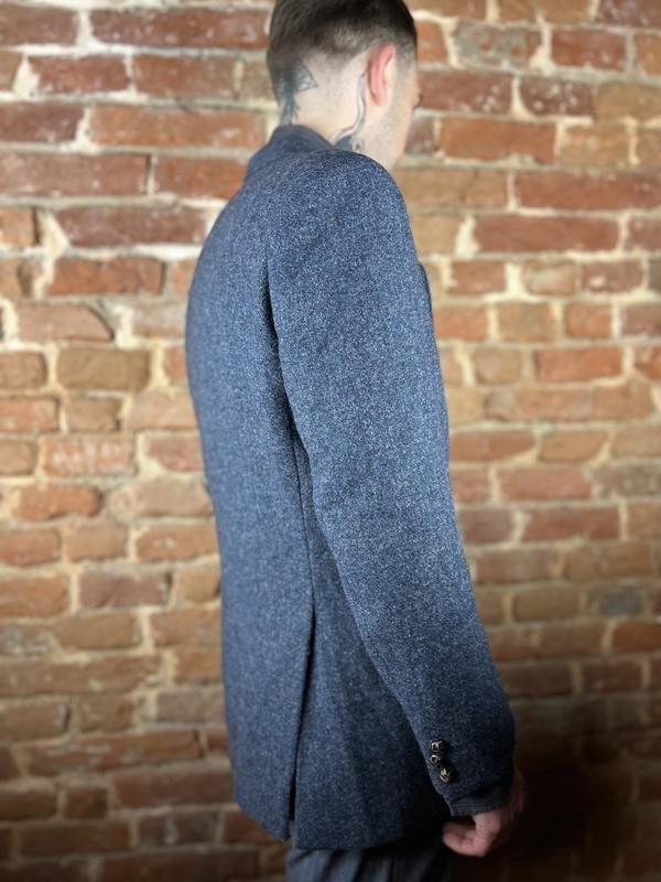 Men Harris Tweed Blazer Navy Wool 40 /L / 48