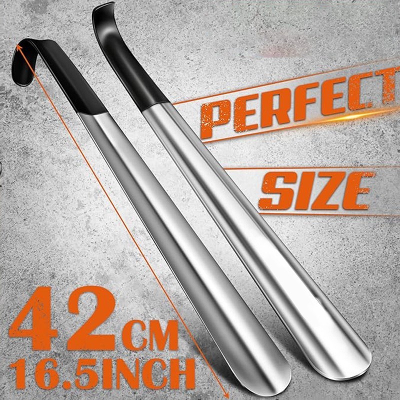 Long Handle Shoe Horn Stainless Steel Metal Shoe Helper Shoes Remover Shoehorn