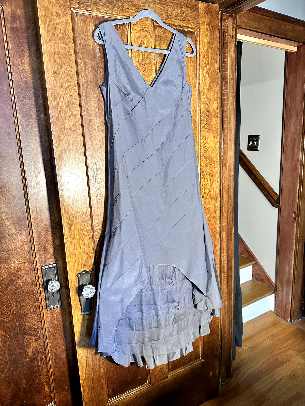 ZAPA Paris Grey Evening Dress 2004 Vintage Y2K French Designer Elegant Cocktail
