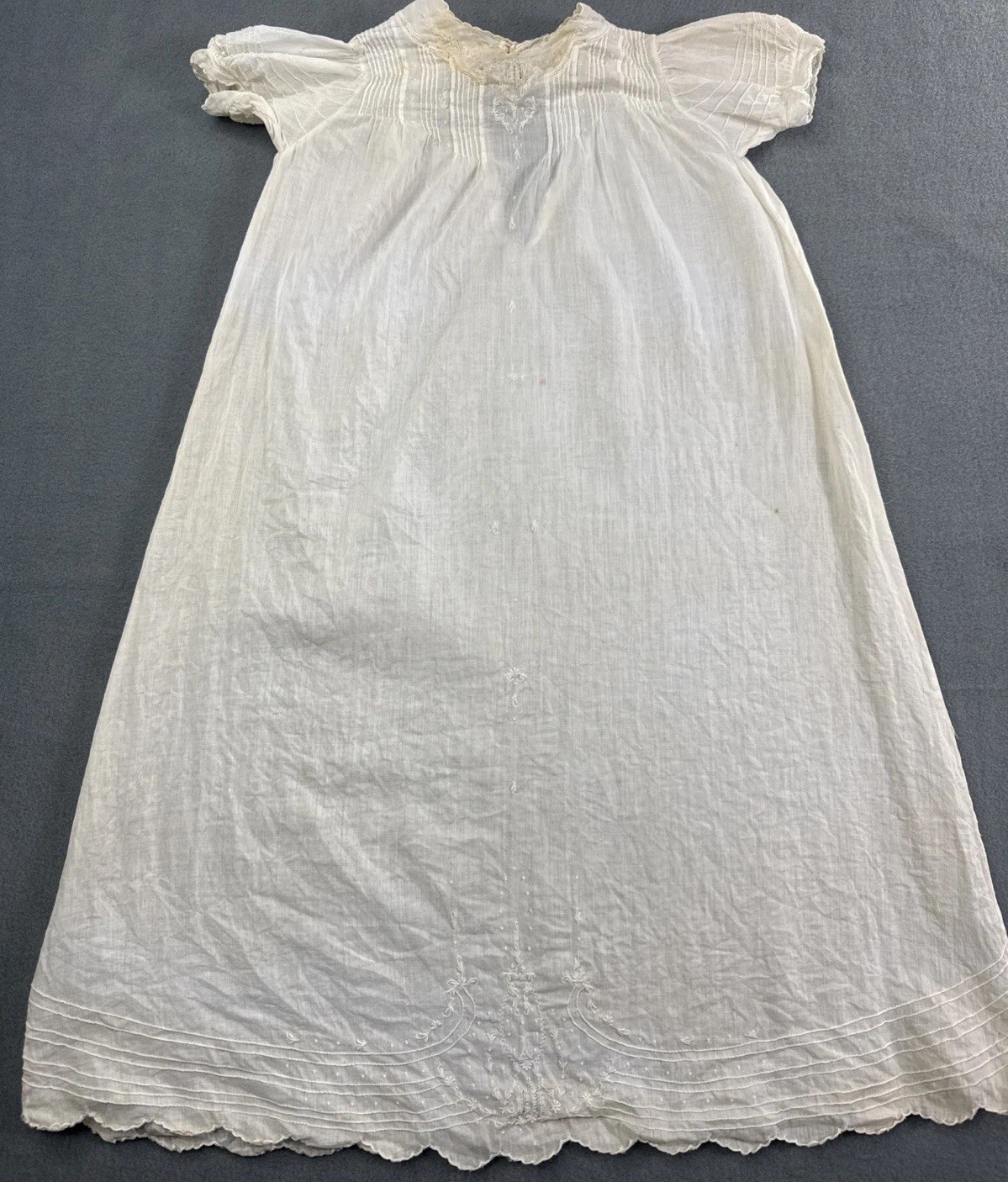 Handmade Embroidered Philippine Heirloom Child’s Baptism Christening Dress Vtg