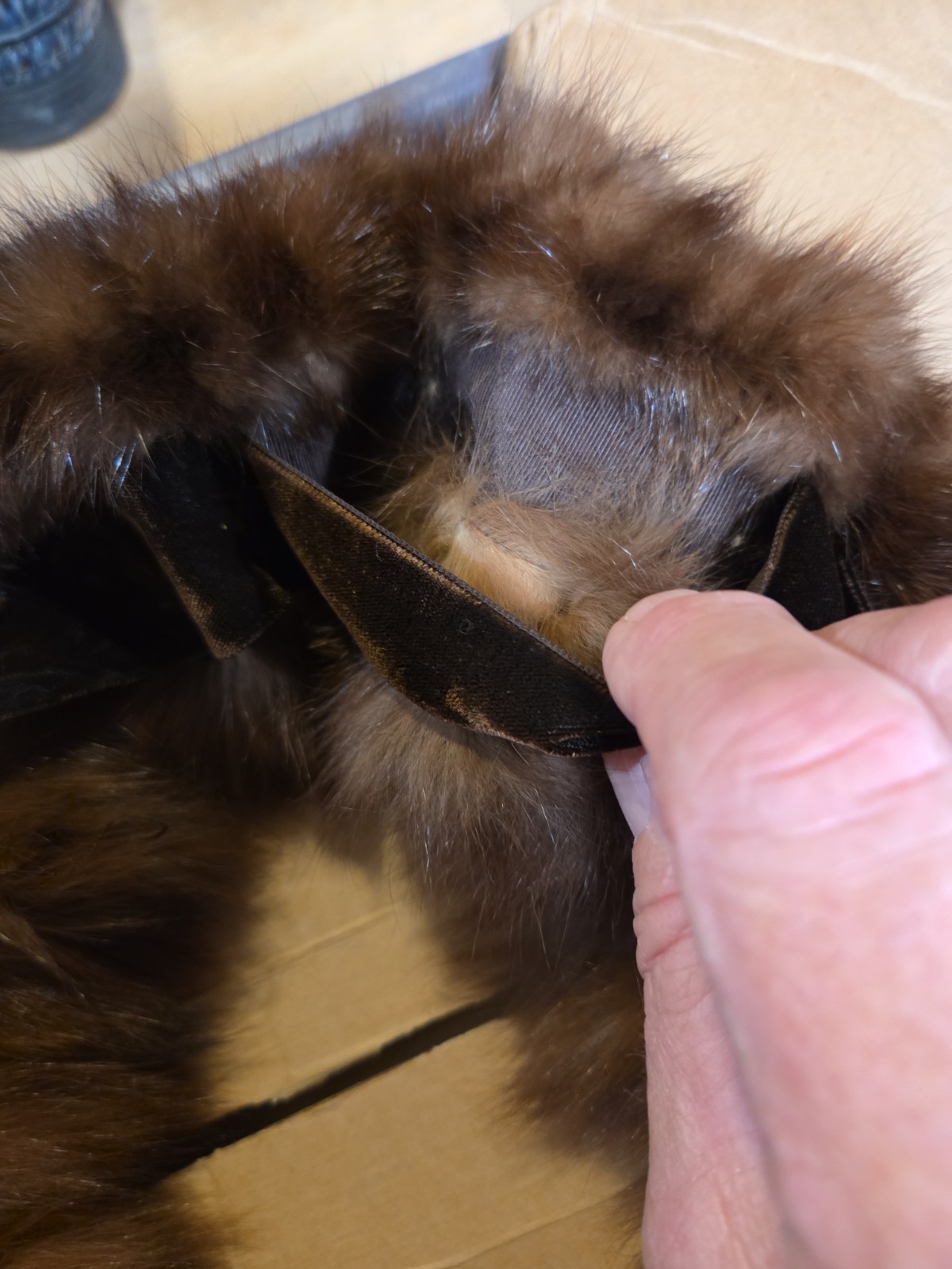 Vintage 41″ Original Fur Collar Shawl Stole Scarf