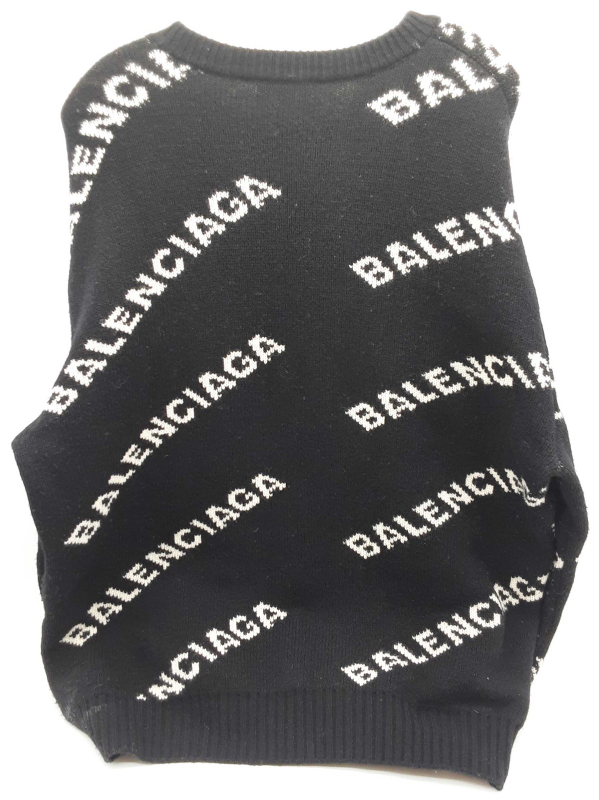 Balenciaga Allover Logo Black Knitted Sweater Size Italian Xxl Do1225orxde