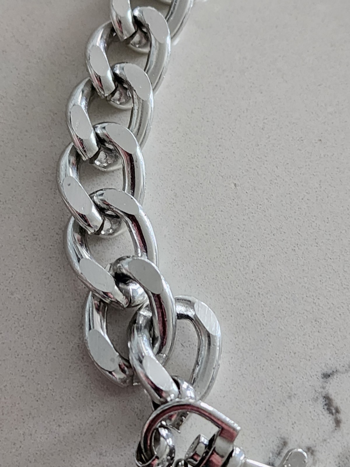 Vintage Silver Tone Link Chain Wallet Belt Made In Romania White Leather Tassel