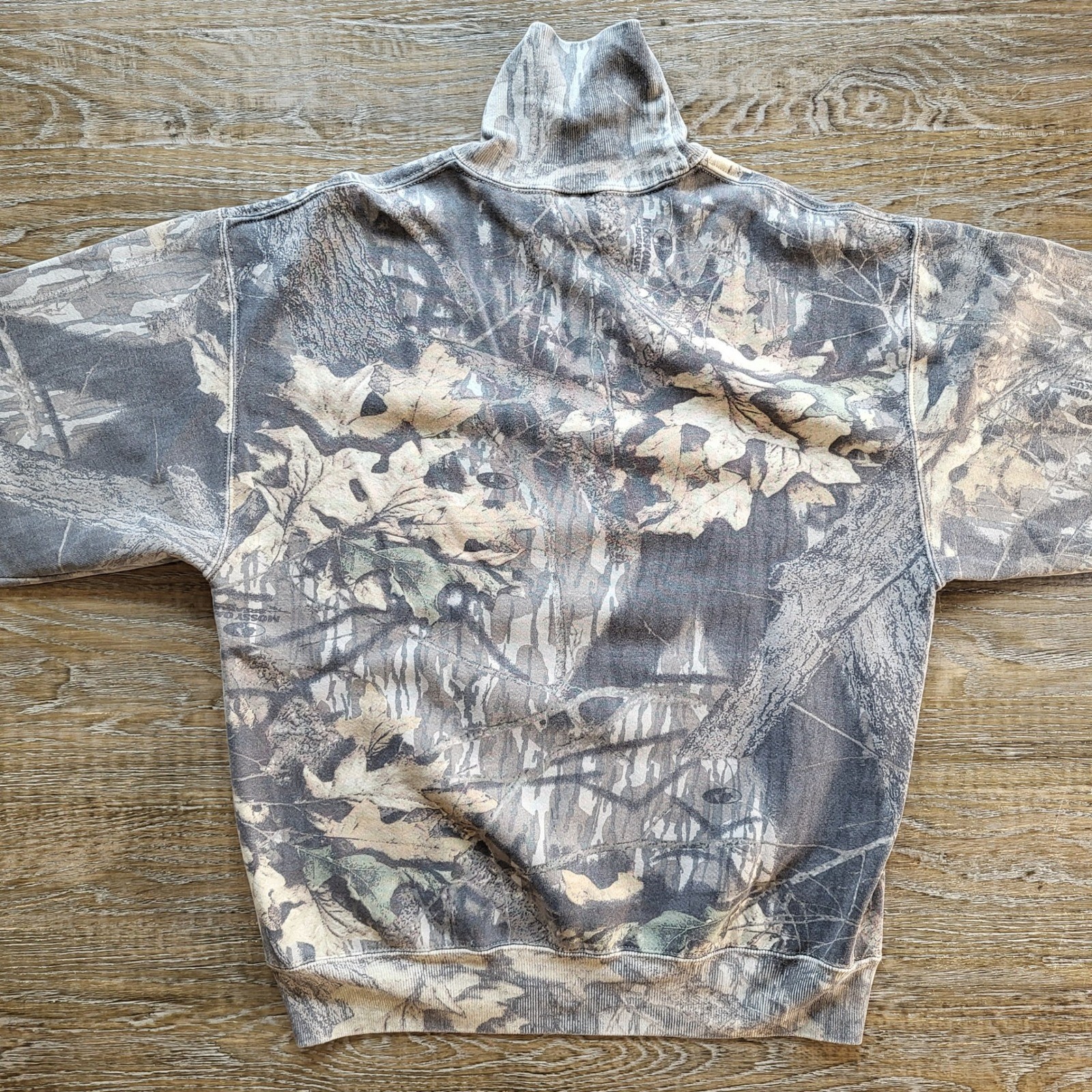Vintage Jerzees Outdoors Mossy Oak Camo Turtleneck Sweatshirt Mens Large USA