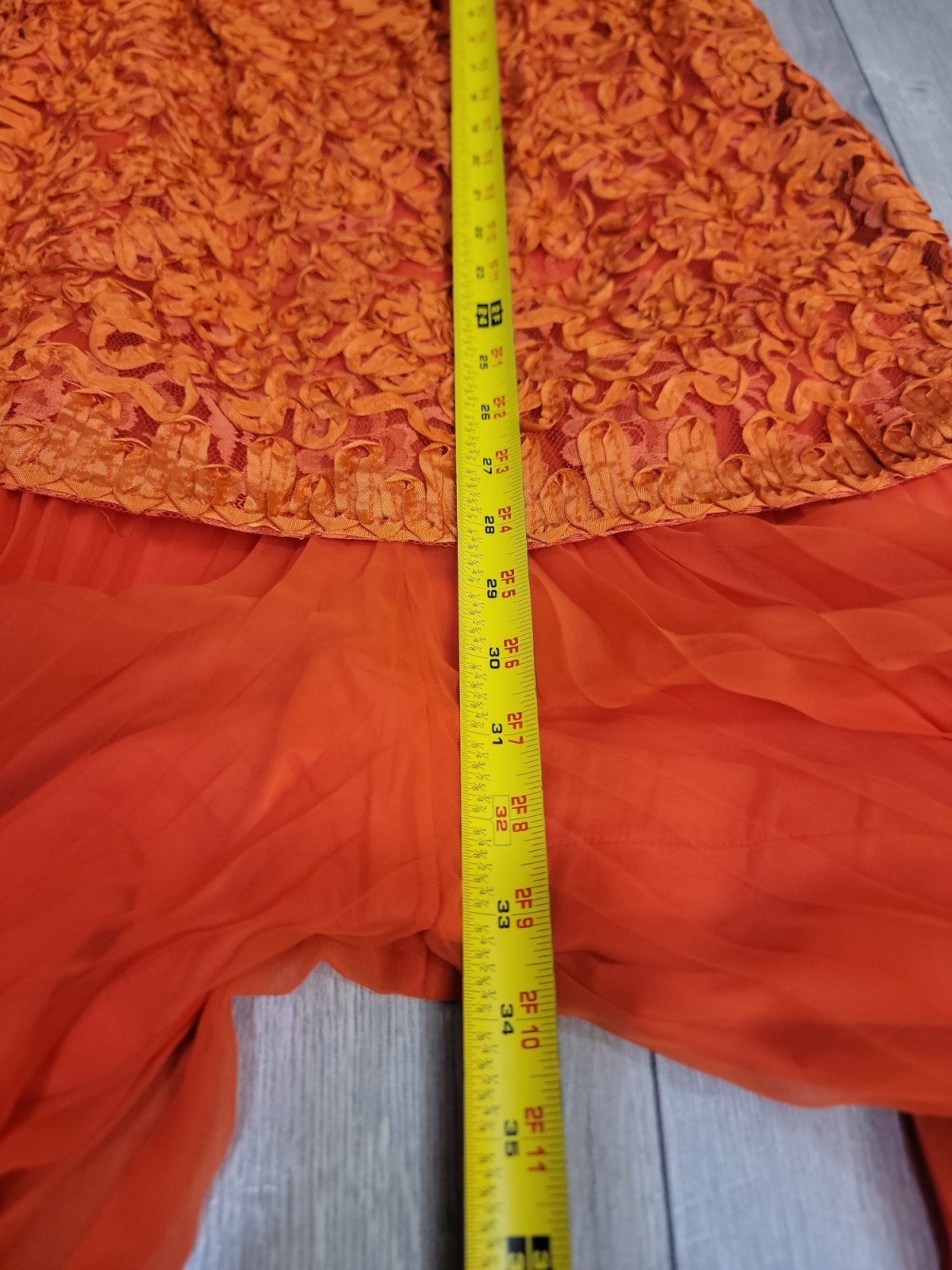 Vintage Jack Bryan Orange Palazzo Jumpsuit Pleated Chiffon Lace Formal Evening