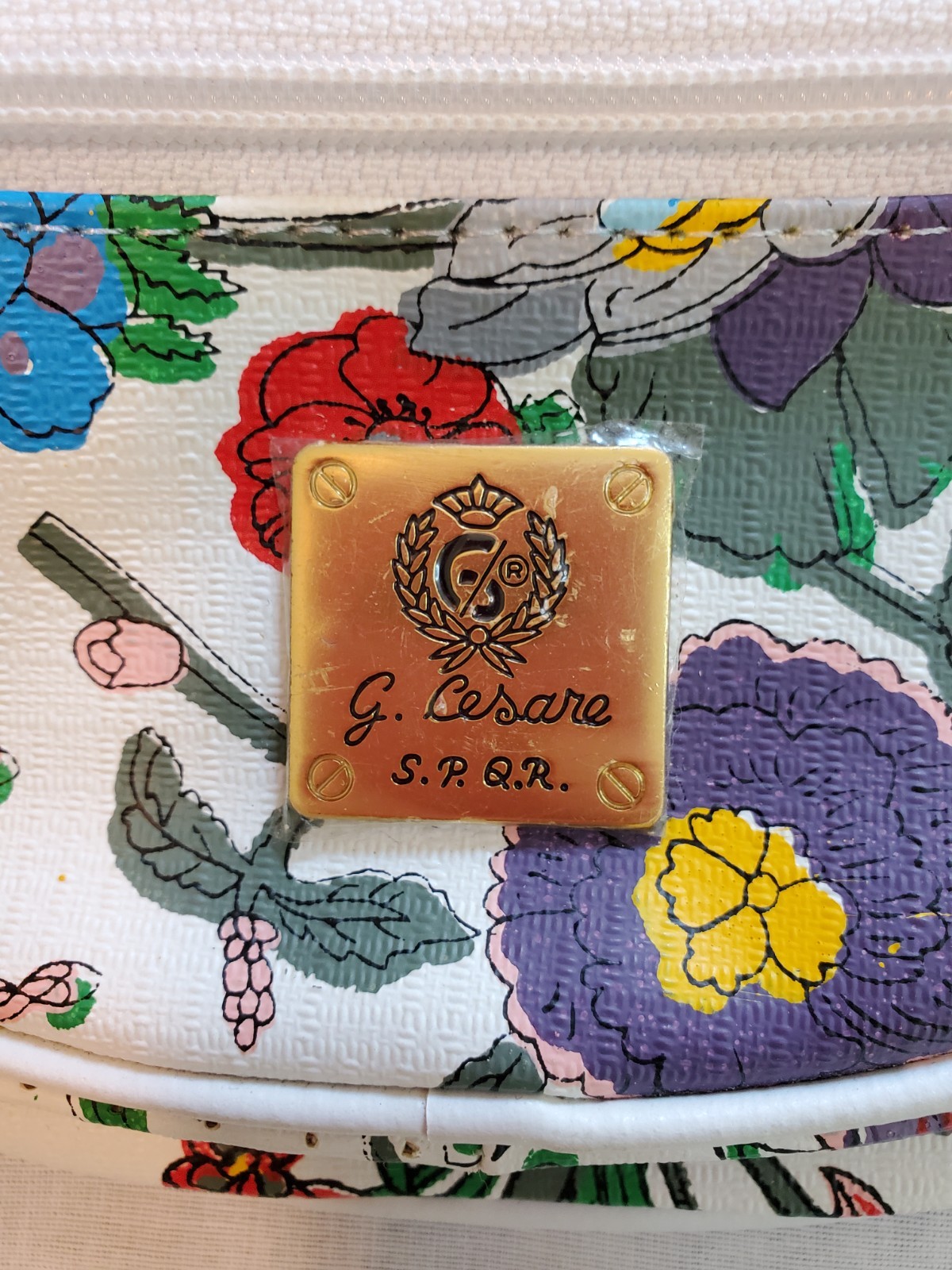 Vintage Floral G. Cesare SPQR Fanny Pack Flower Garden Butterfly
