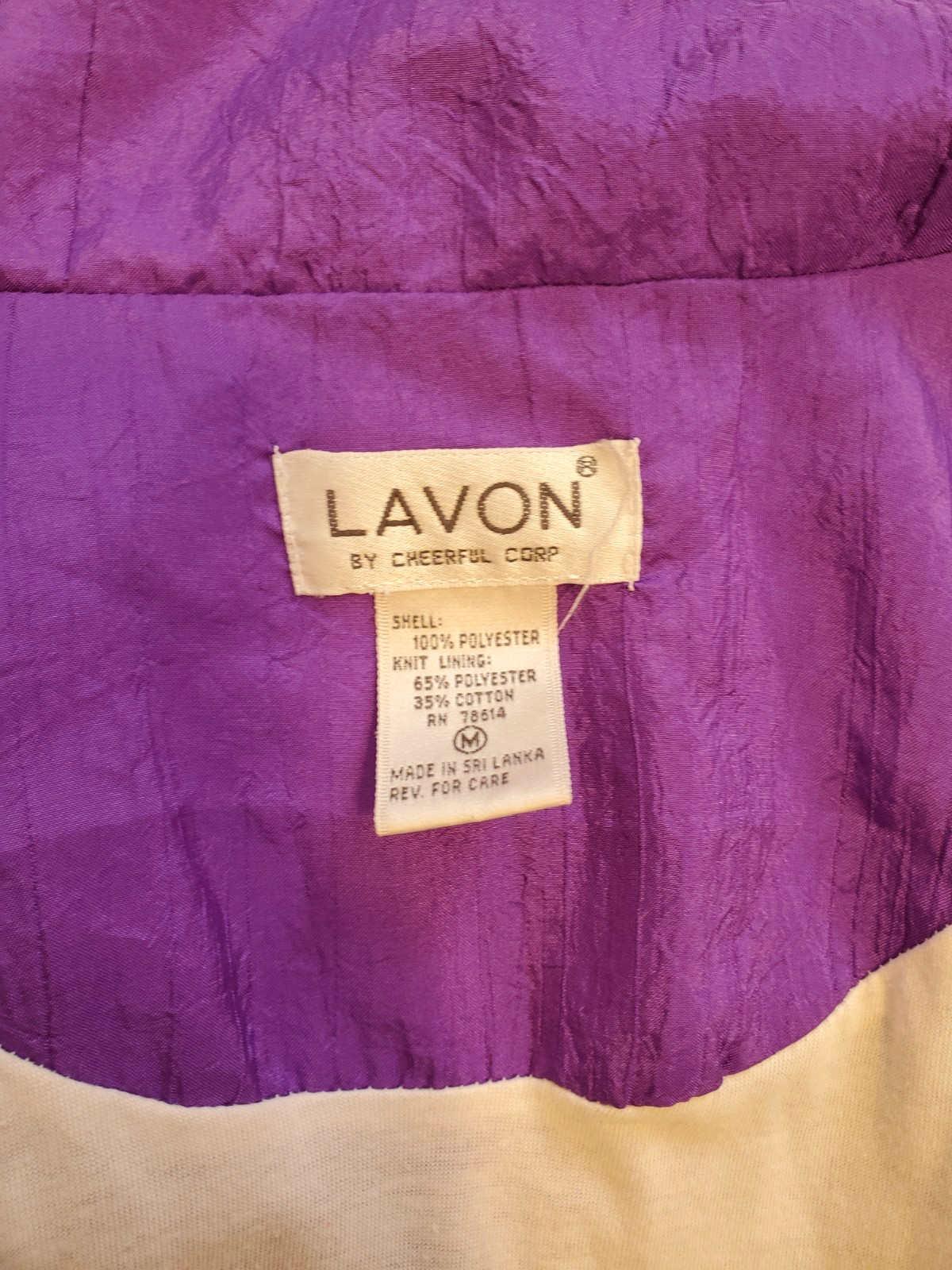 Vintage 1980’s Windbreaker Jacket Lavon by Cheerful Corp Size M Track Suit 90’s!