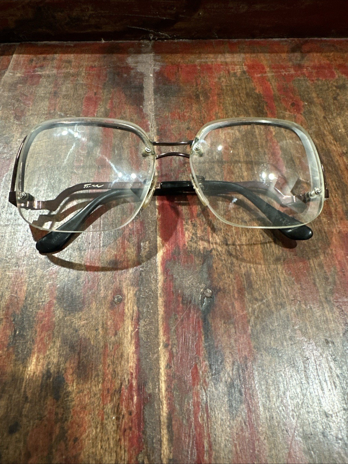 Vtg Tura Mod 120 Eyeglass Frames Cherry Bronze Oversized 49mm Lens Height Japan