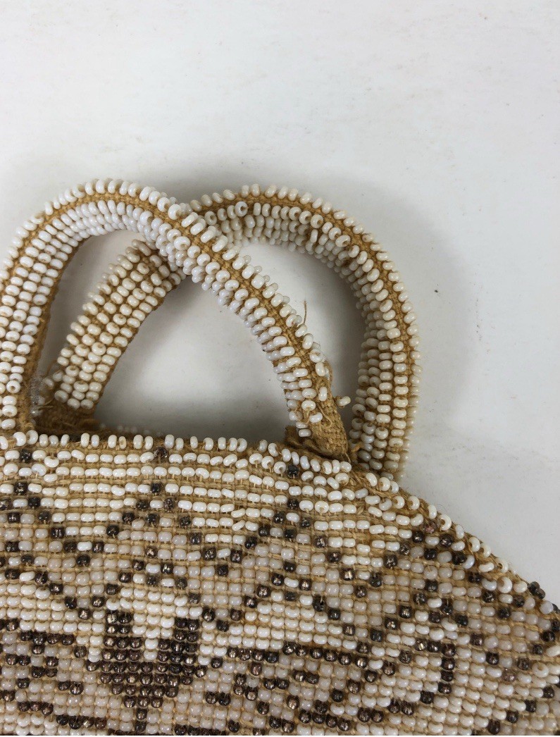 1930s Vtg Czechoslovakia Beaded Purse Butterfly Evening Bag Clutch Czech Handles