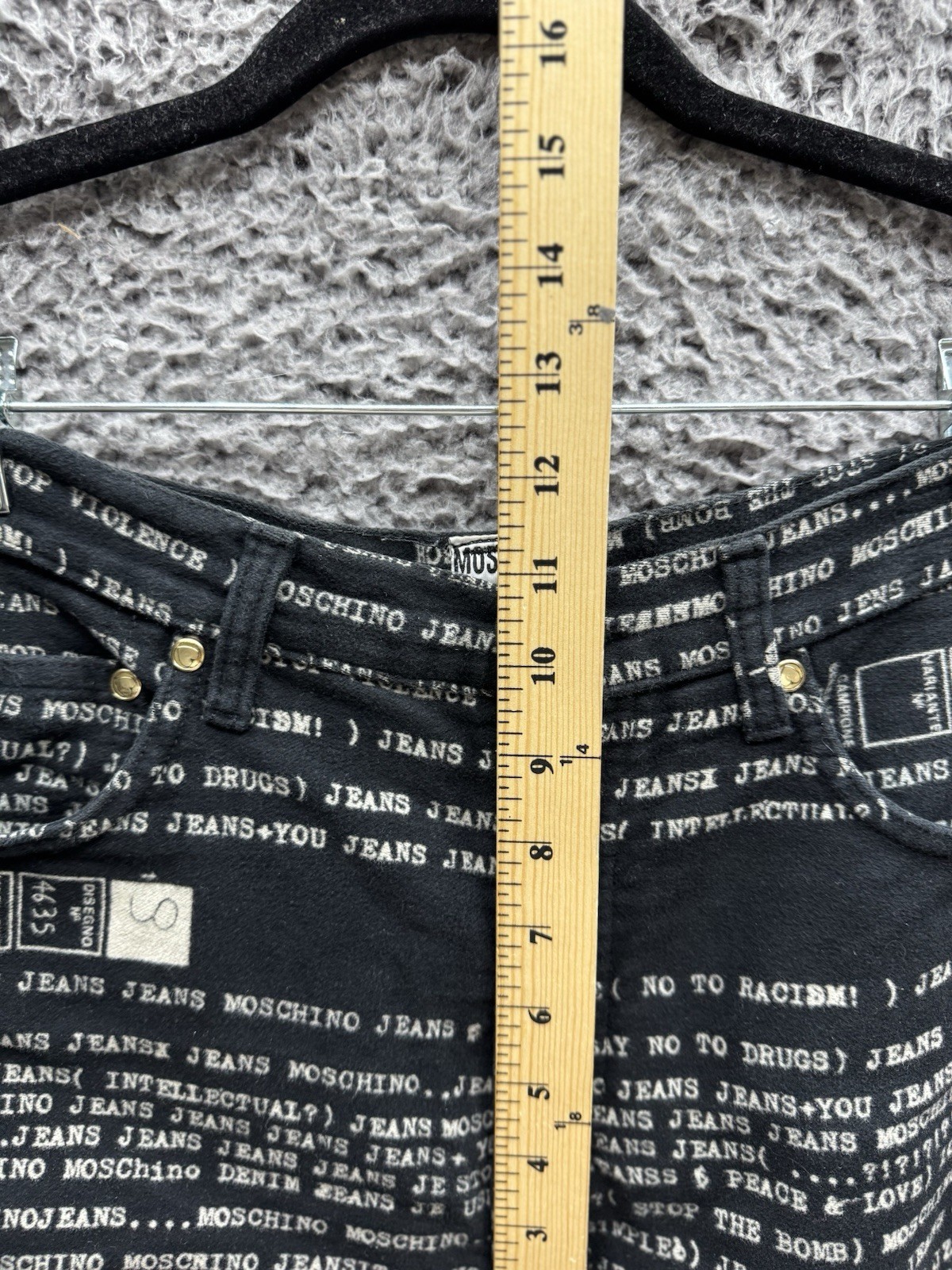 Vintage Moschino 90’s All Overprint Jeans Pants Size 30 in Black