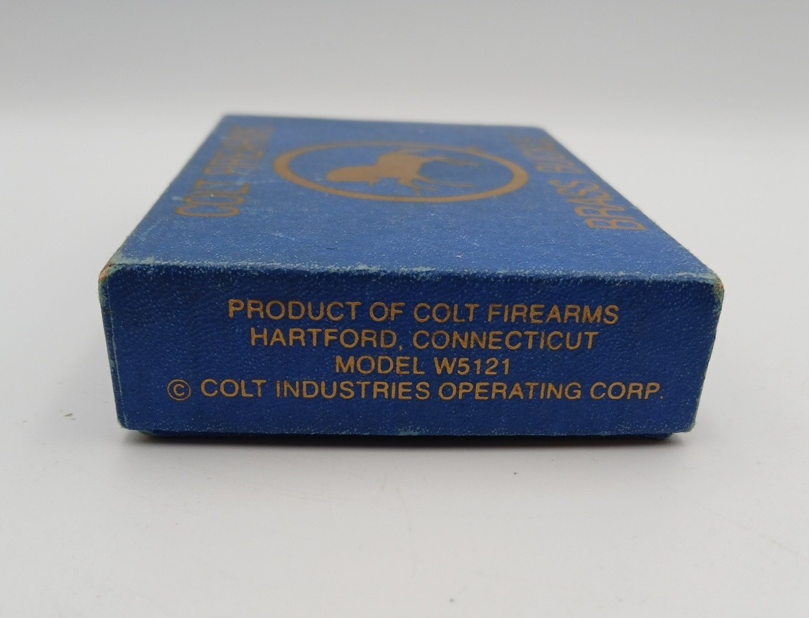 Vintage Medium Oval Colt Firearms Brass Belt Buckle Rearing Horse Sam Colt