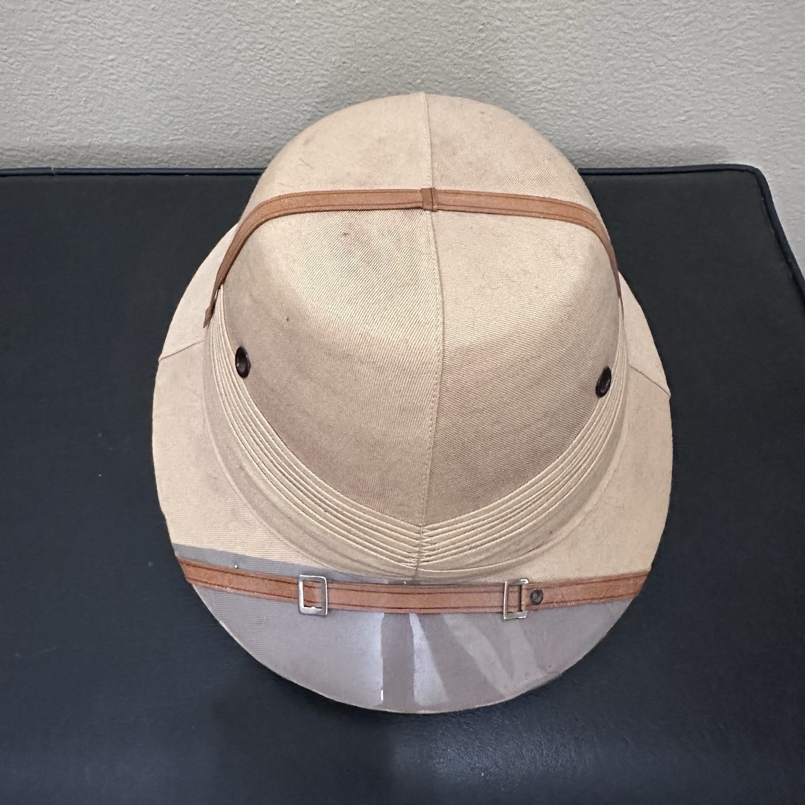 VTG Dorfman Pacific IHI Sun Proof Safari Hat Pith Helmet Khaki Made India 7-3/8