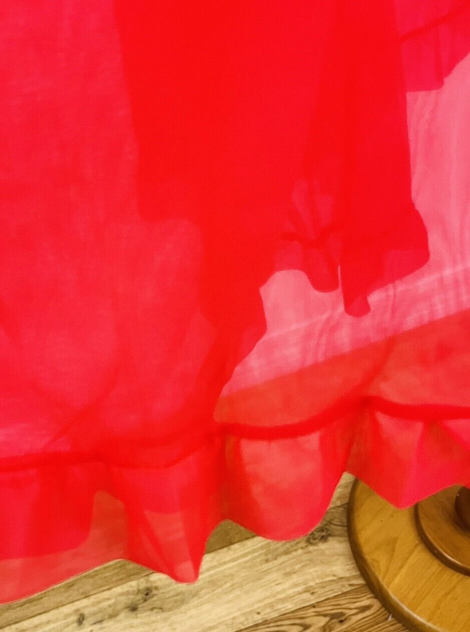 Vintage Women’s Chiffon Robe Nylon Red Double Layer