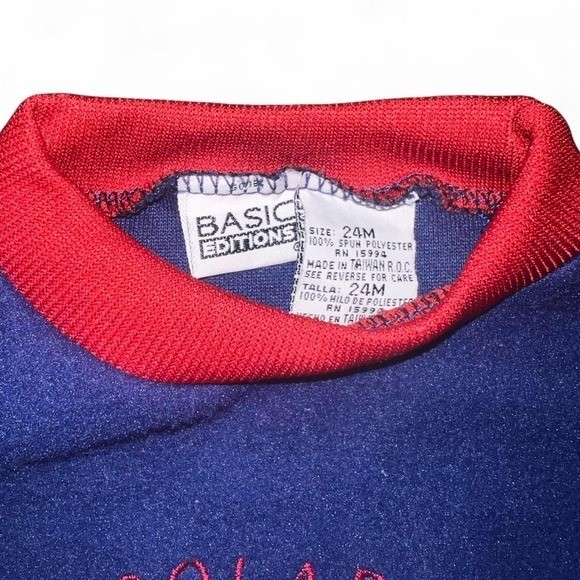 Vintage 90s Basic Editions Sweatsuit Polar Zone Navy Blue Size 24 Month USA VTG