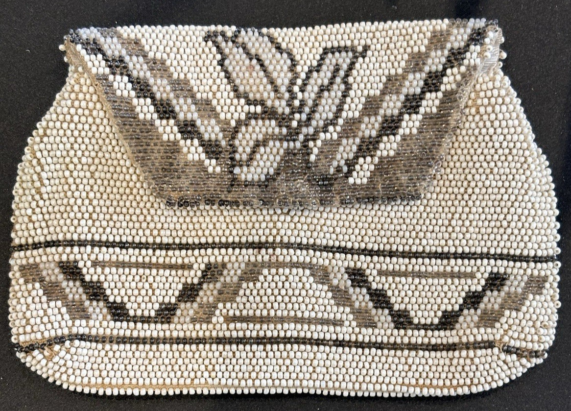 vintage Art Deco beaded clutch bag from Czechoslovakia