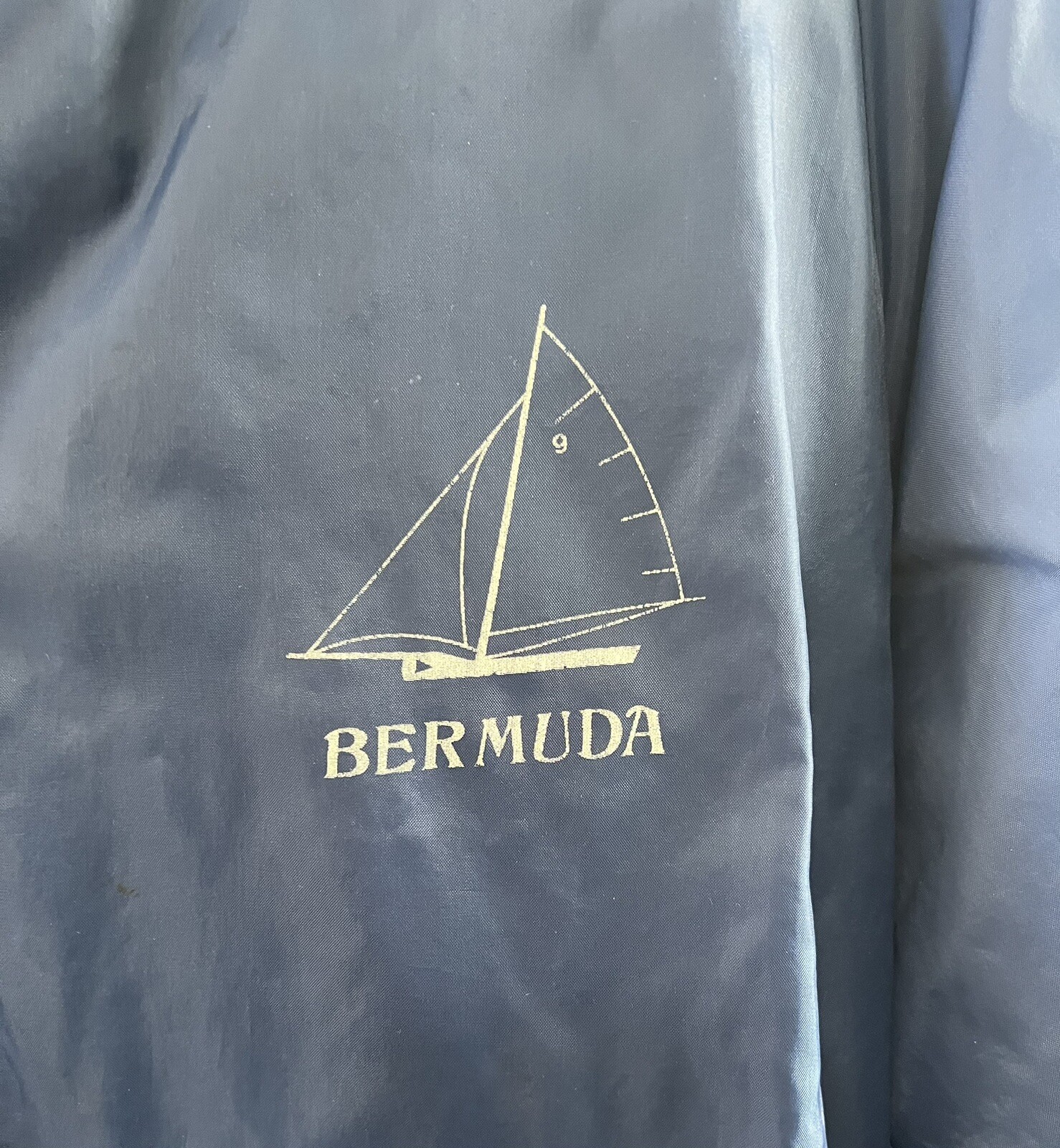 Vintage Bermuda Rider Jacket Nylon Waterproof Full Zip Hooded Blue Med OR Tan Sm