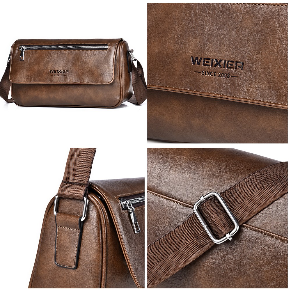 Leather Men’s Crossbody Bag Casual Business Handbag Multifunction Cross body Bag