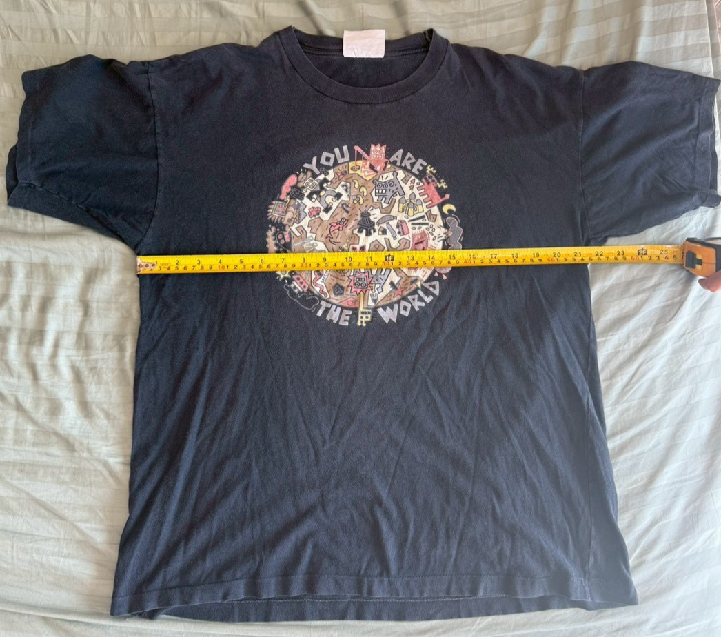 Vintage 1987 Speedy Graphito You Are The World Art T Shirt Single Stitch XL Fade
