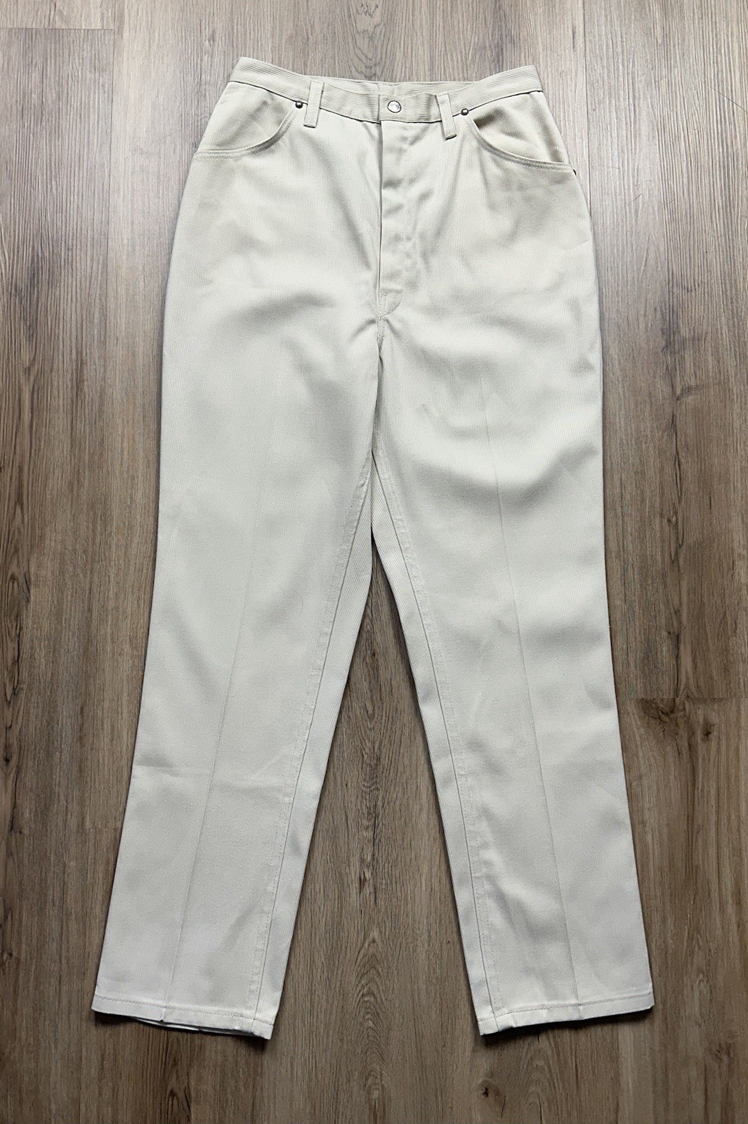 50s VINTAGE Carol Brent Women’s Ivory Textured Corduroy Rockabilly Tapered Pants