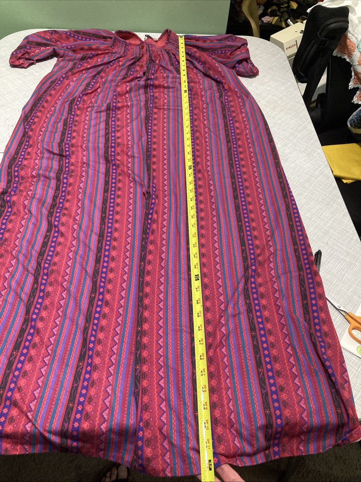 VTG 70s Donna Richard Gilligan O’Malley Maxi Dress Muumuu Caftan Pink Boho L