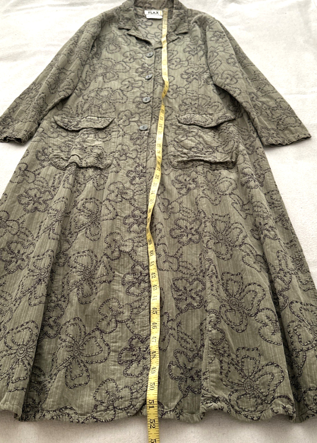 Vintage 100% Cotton Summer Coat Jacket Long Women’s Size M (#F)