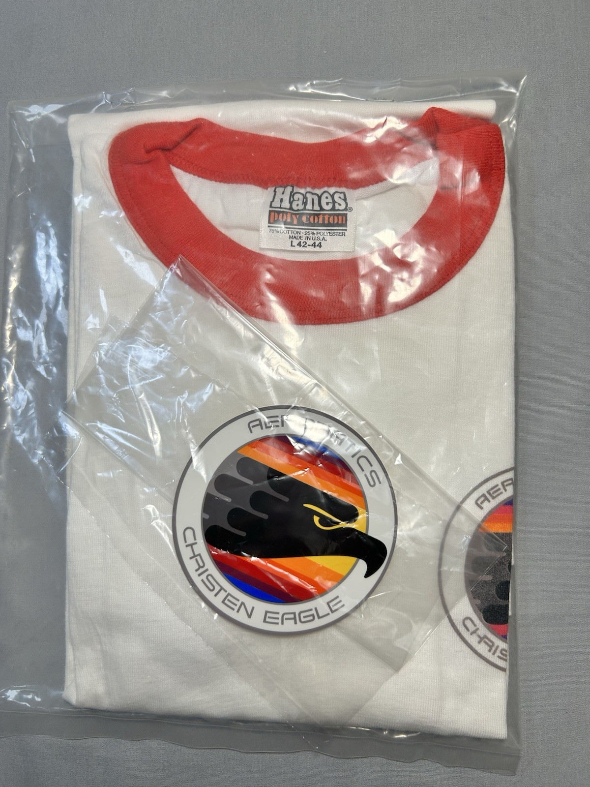 Vintage Hanes Poly Cotton Aerobatics Christen Eagle T-Shirt L 42-44 + sticker