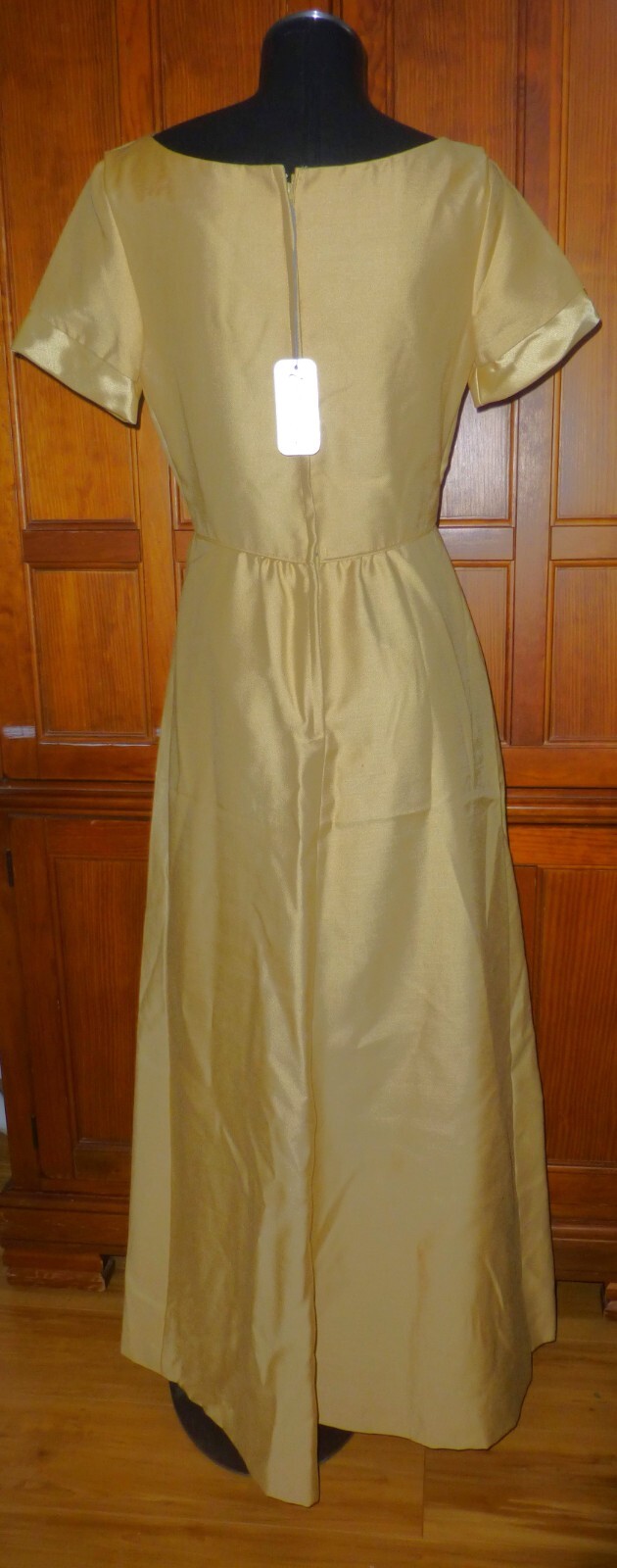 NOS Vtg 60s EMMA DOMB Yellow Regency Wedding Evening Party Maxi DRESS NEW!