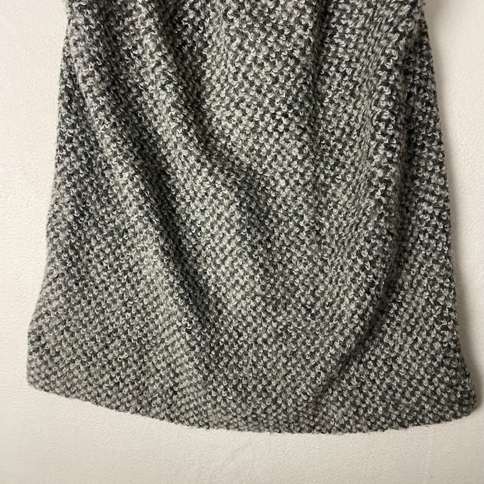Vtg 70s MJ Seattle Womens XL Gray Mohair Wool Boucle A Line Skirt Made in USA