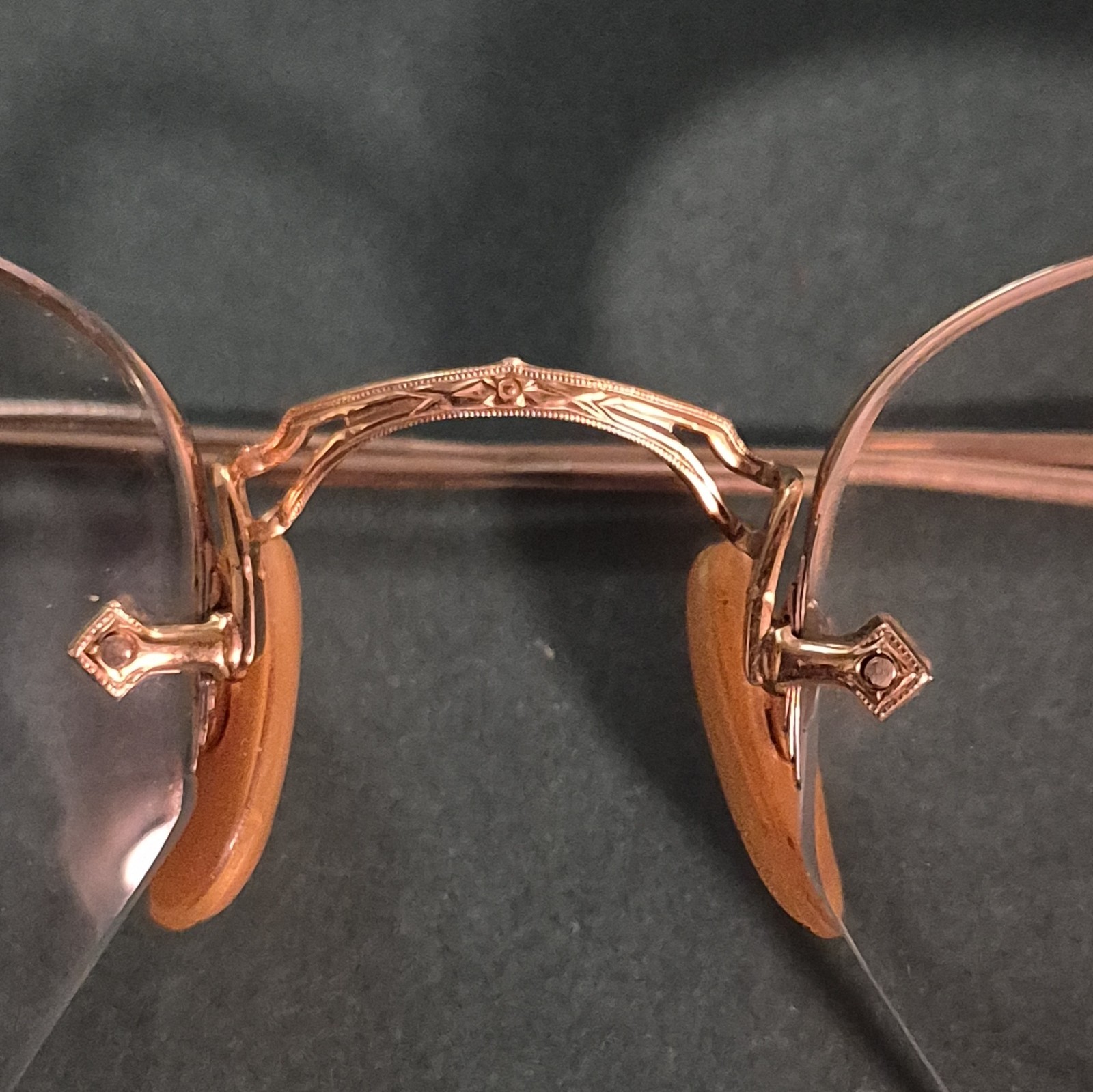 AO Rimless Wire Rim Gold Filled Eyeglasses Art Deco 1940s 1/10-12K GF