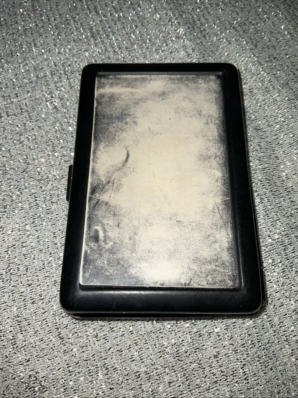 Vintage Art Deco Compact / Cigarette Case Black Metal See Pics Spring-Loaded