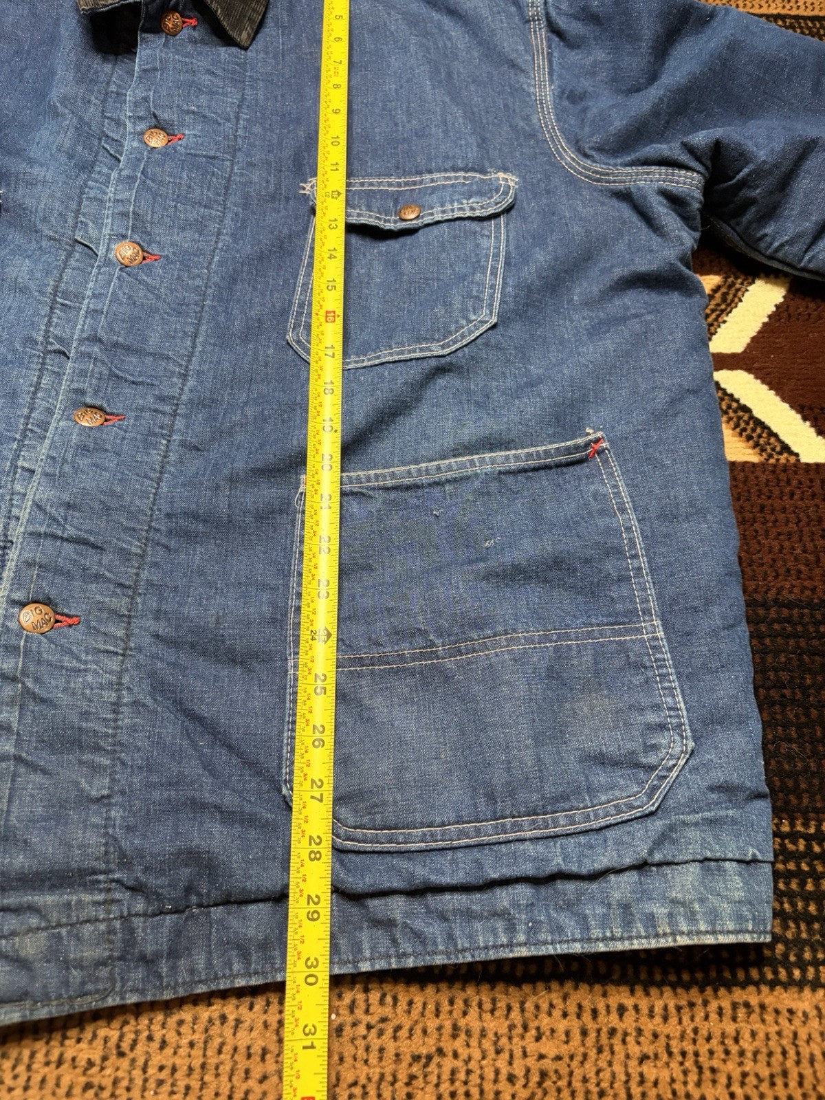 Vintage 60s Big Mac Sanforized Penneys Lined Denim Chore Coat Jacket Size XXL