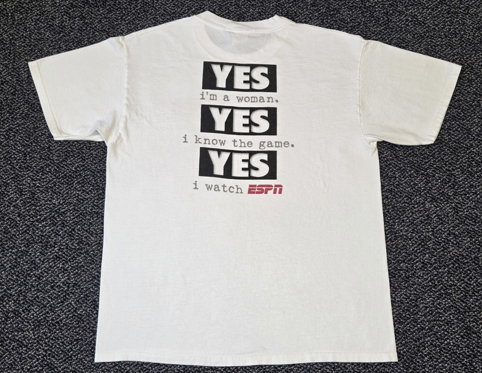 Vintage ESPN Shirt Yes I’m A Woman 90’s Size Large ESPN Zone