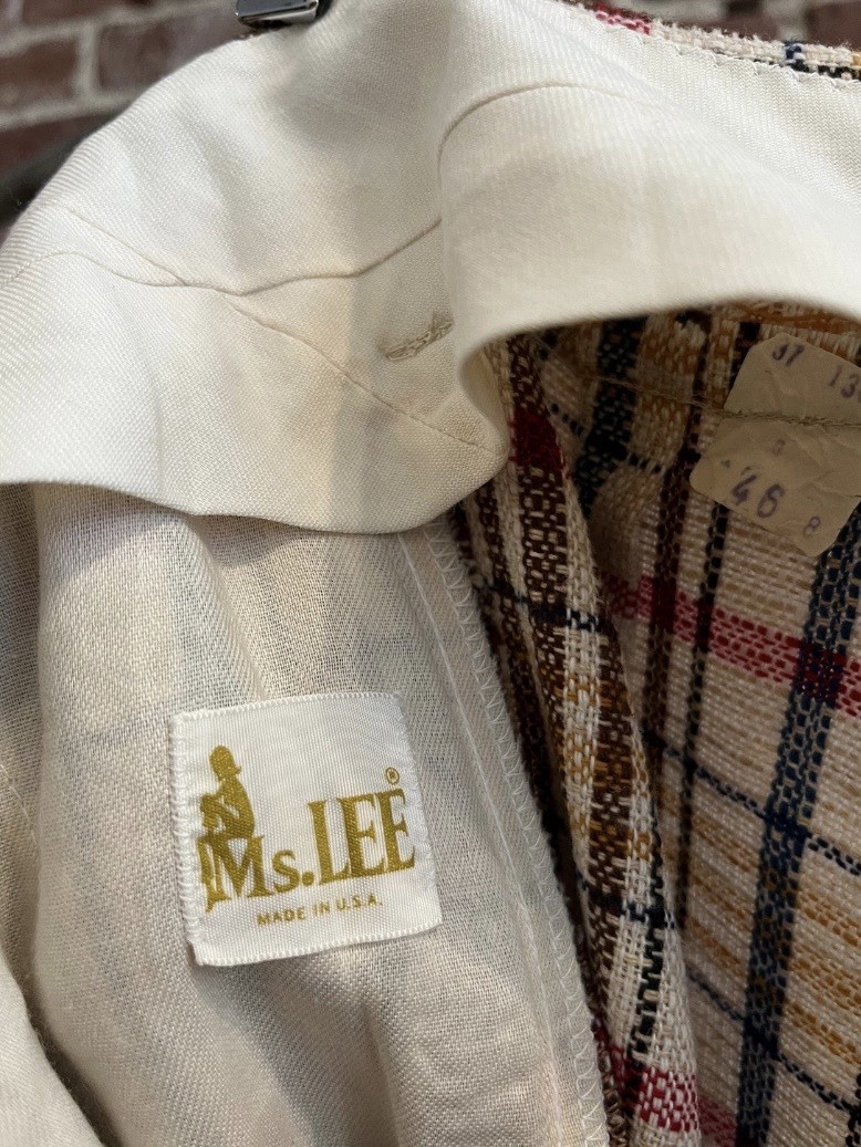 70s VTG Ms. Lee Plaid Wide Leg Flared Pants 24” Waist 34” Hip 29” Inseam