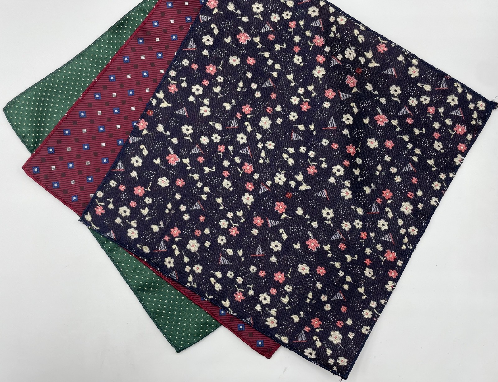 THREE Men’s Polyester Pocket Square ~ Assorted ~ NEW MSRP: $35.