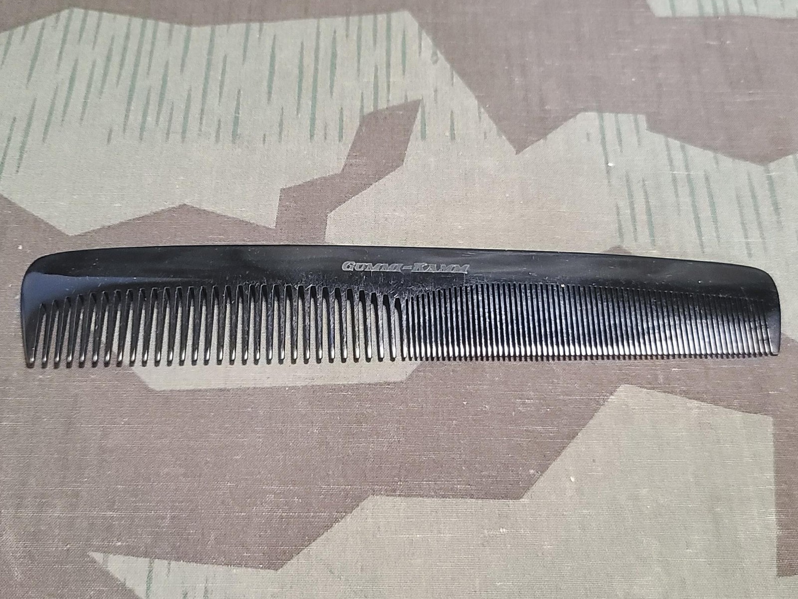 Vintage 1940s German Gummi Kamm Black Hair Comb WWII Deadstock Fine Tooth NOS