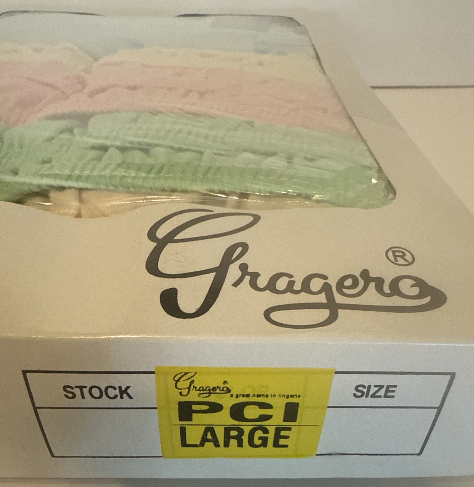 Vintage Gragero Cotton Nylon Blend Wide Double Gusset Pantie Sz Large White New
