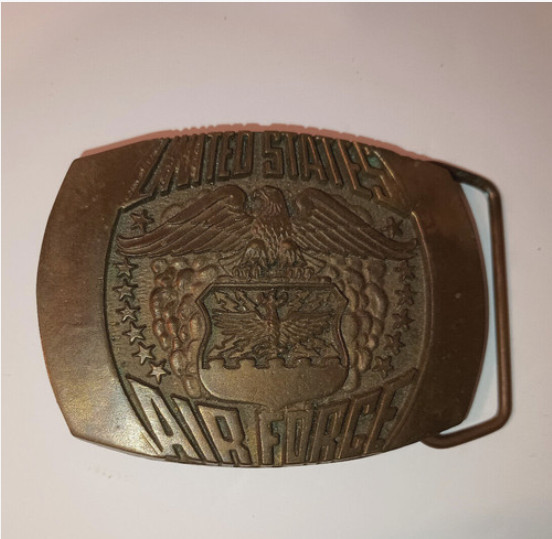 Vintage Indiana Metal Craft 1980 United States Air Force Bronze Belt Buckle