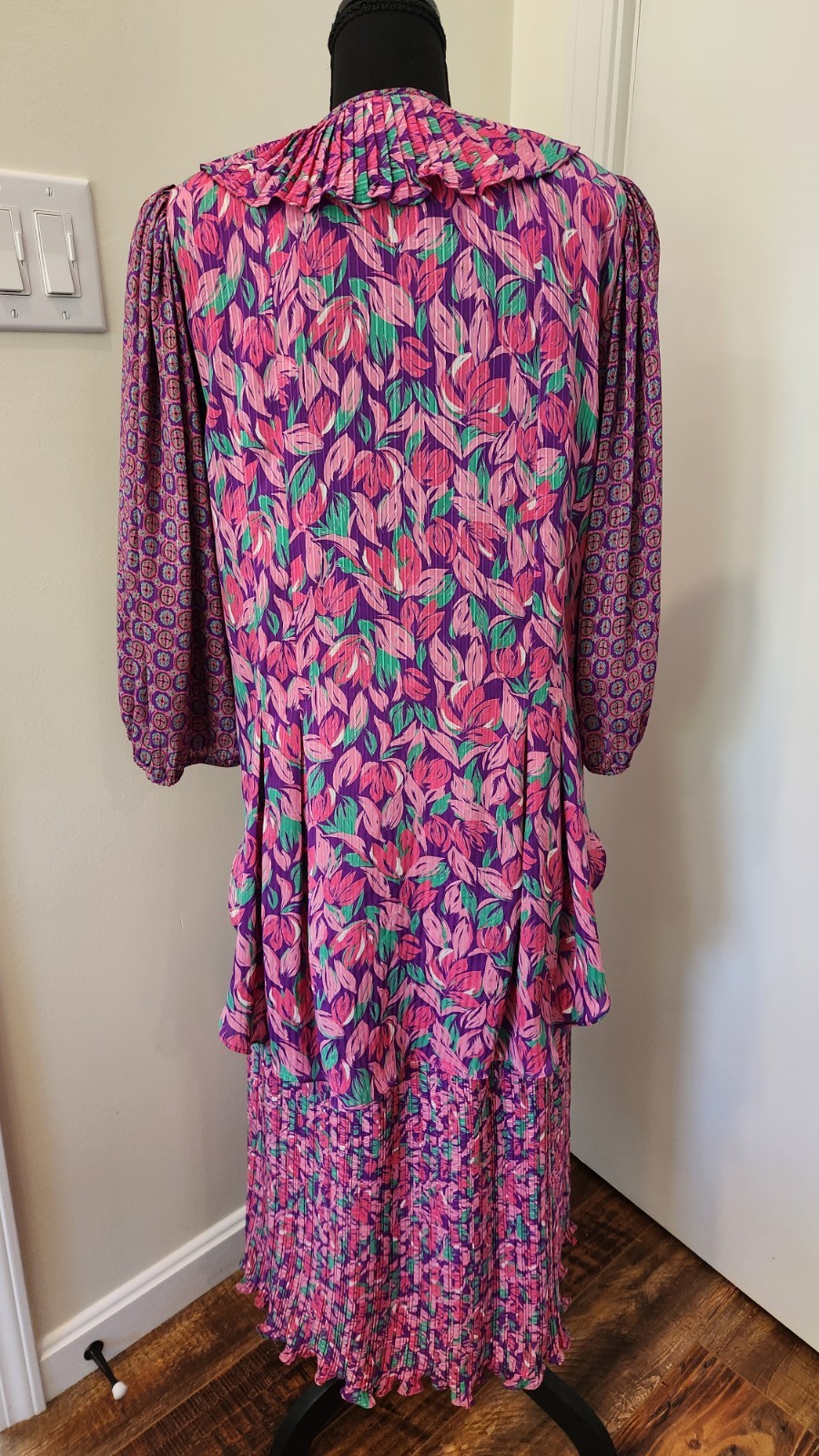Diane Freis Vintage Georgette Co-Ord Dress Top Matching Skirt Size M /L