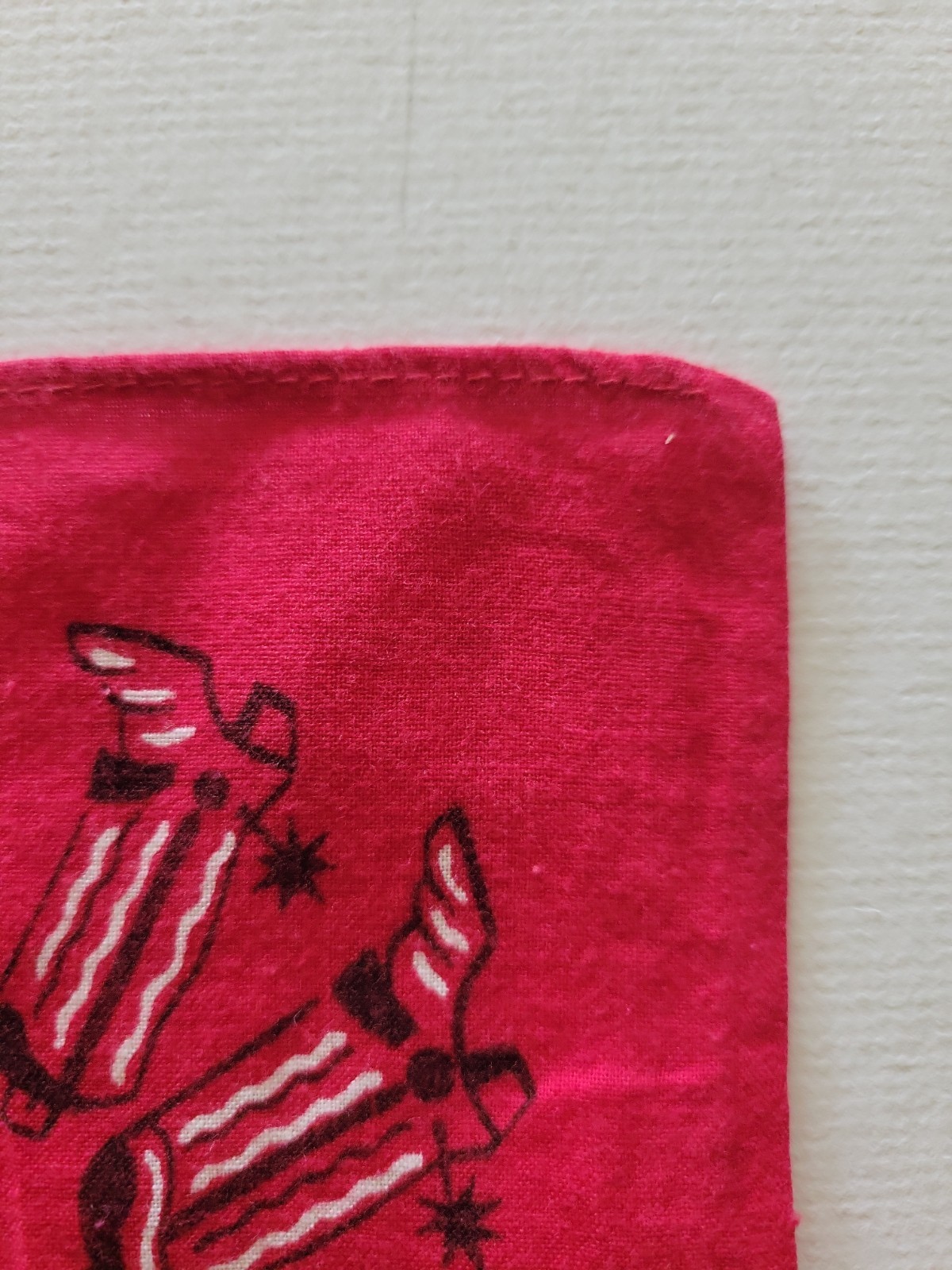 Vintage 50s Swagger Red Scarf Bandana Western Cowboy Lasso Boots Bull Cotton