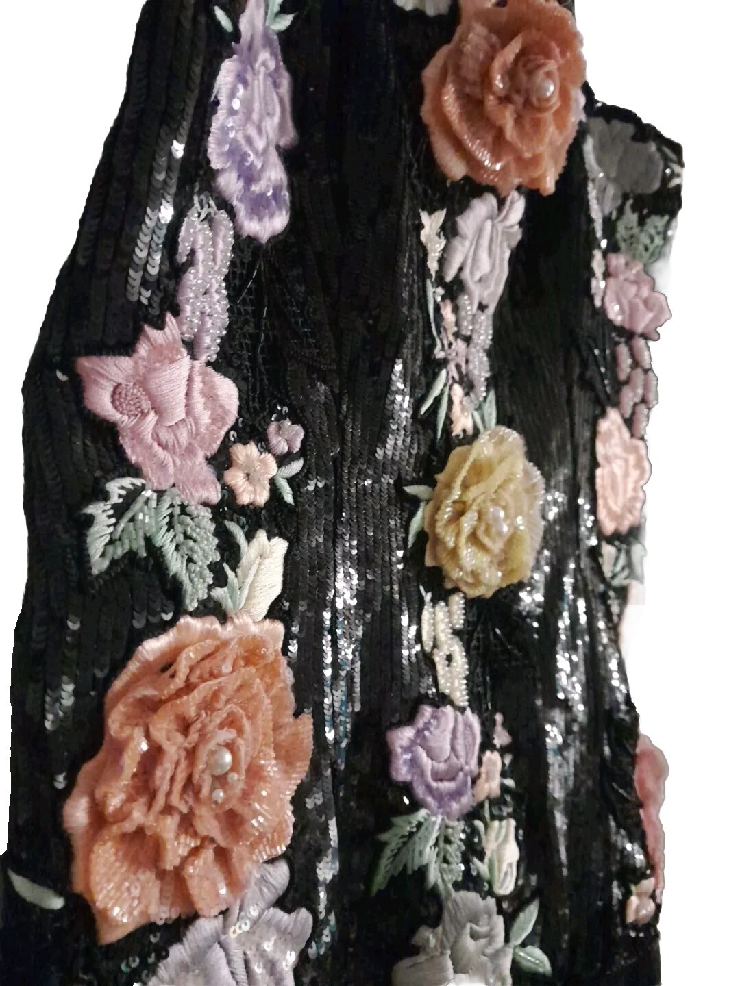 Stunning Vintage 80s Capriccio Beaded Embroided Dress Size 6 Incredibly Detailed