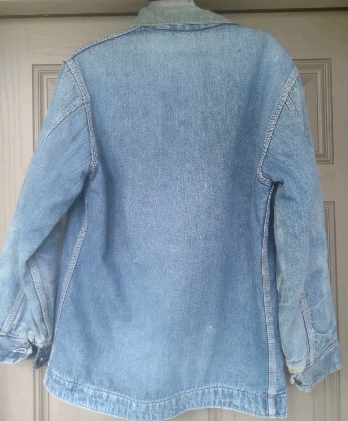 VINTAGE Sears Work N Leisure Denim Jacket SZ L Blanket Lined Chore Jacket