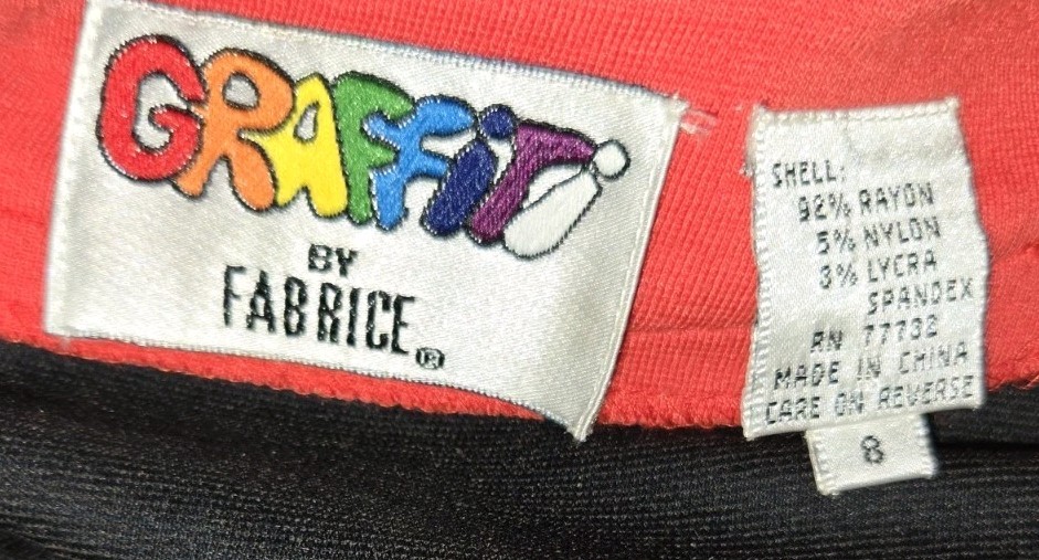 Vtg. Graffiti by Fabrice Simon Dress Size 8 Bodycon Hip Hop 1990 Art To Wear