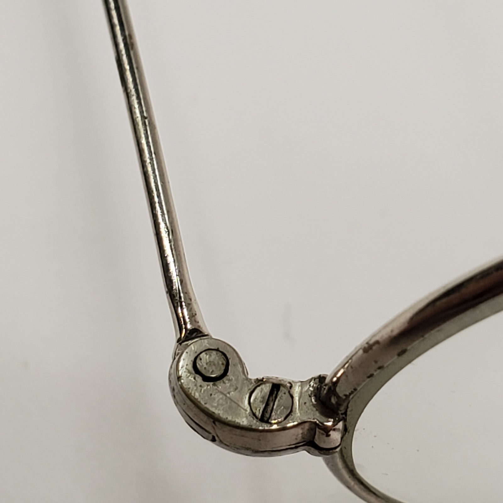 Antique Wire Rim Oval Spectacles Eyeglasses with Original Case