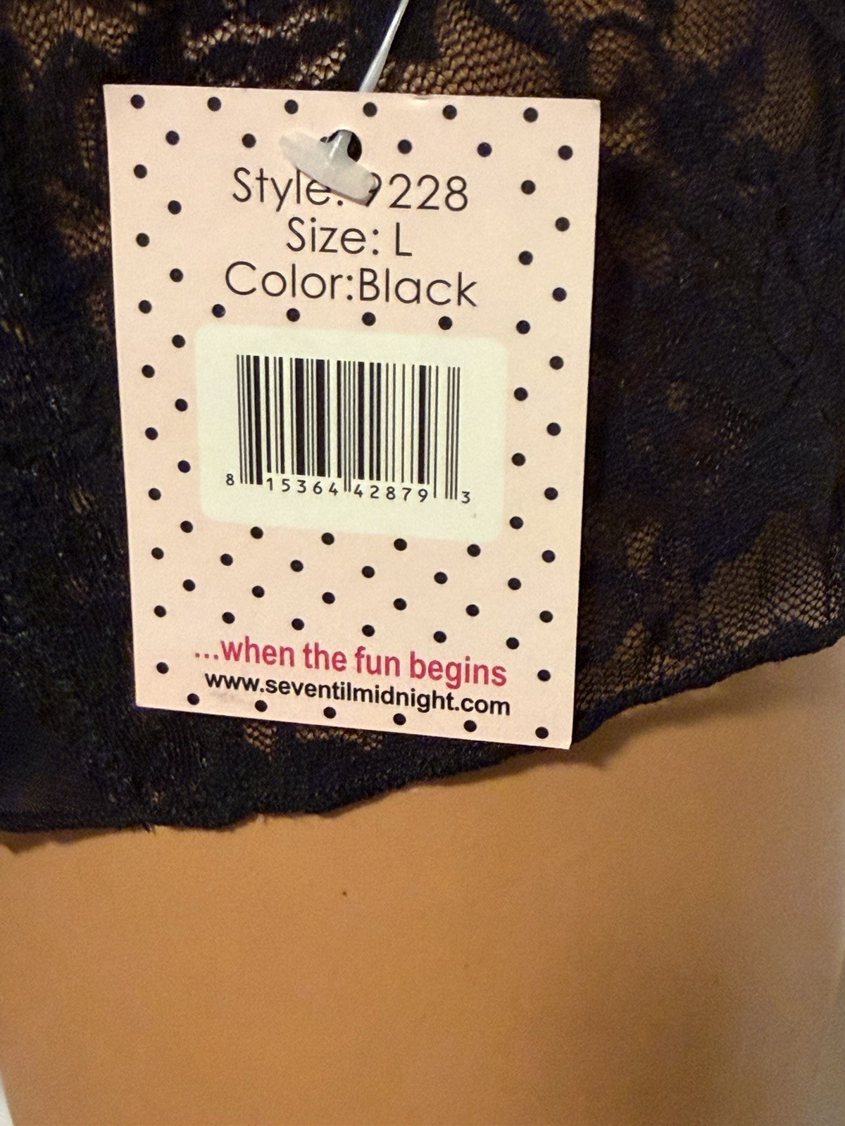 VTG Y2K SEVEN ‘TIL MIDNIGHT BLACK W/ LACE INSETS HIP HUGGER BIKINI PANTIES SZ L
