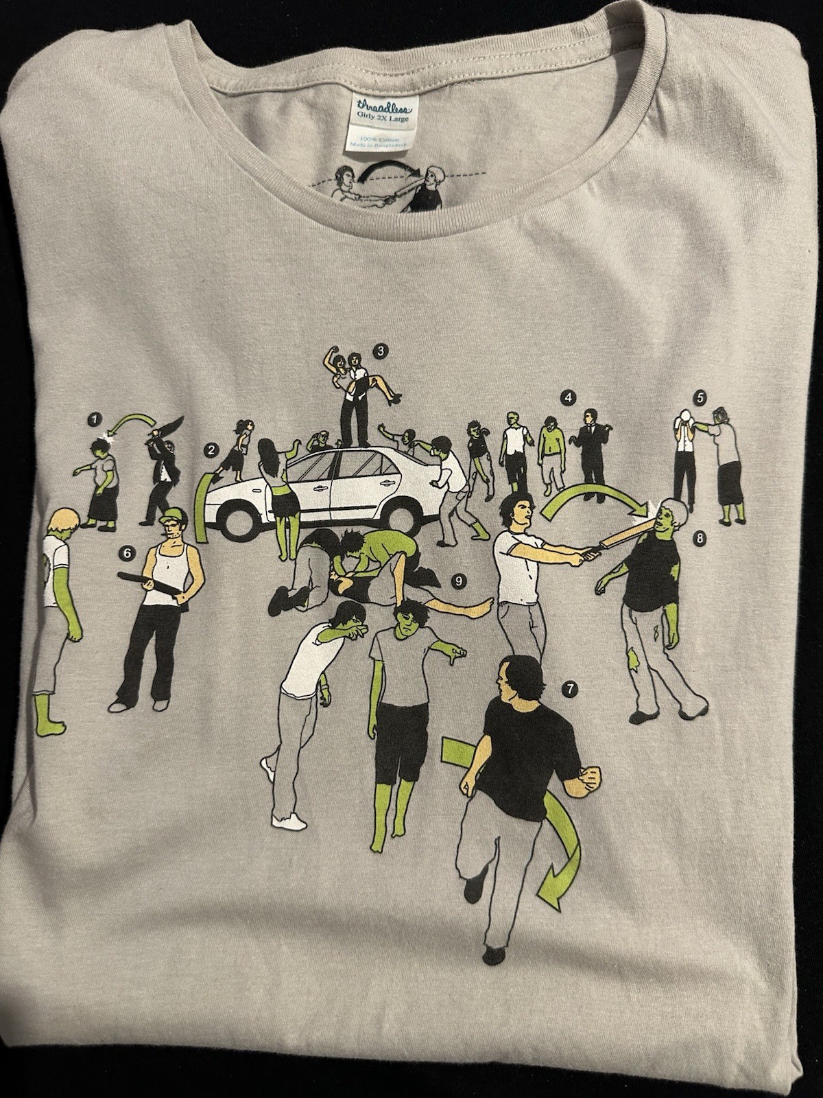 Vintage Zombie Shirt – Girlie XL – Threadless – Millennial