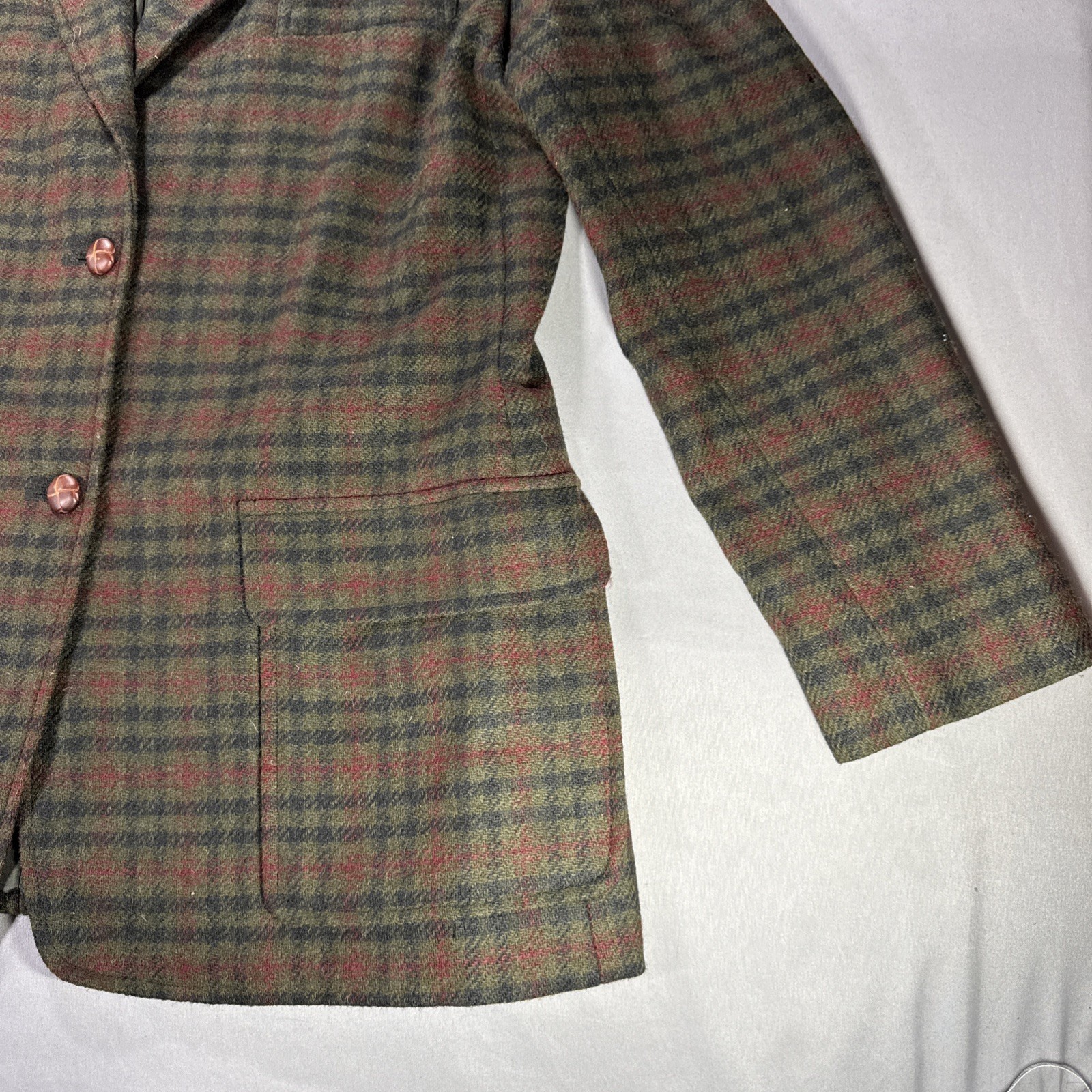 VTG Harve Benard Wool Coat Womens 16 Ukraine Dark Academia Elbow Patches Preppy
