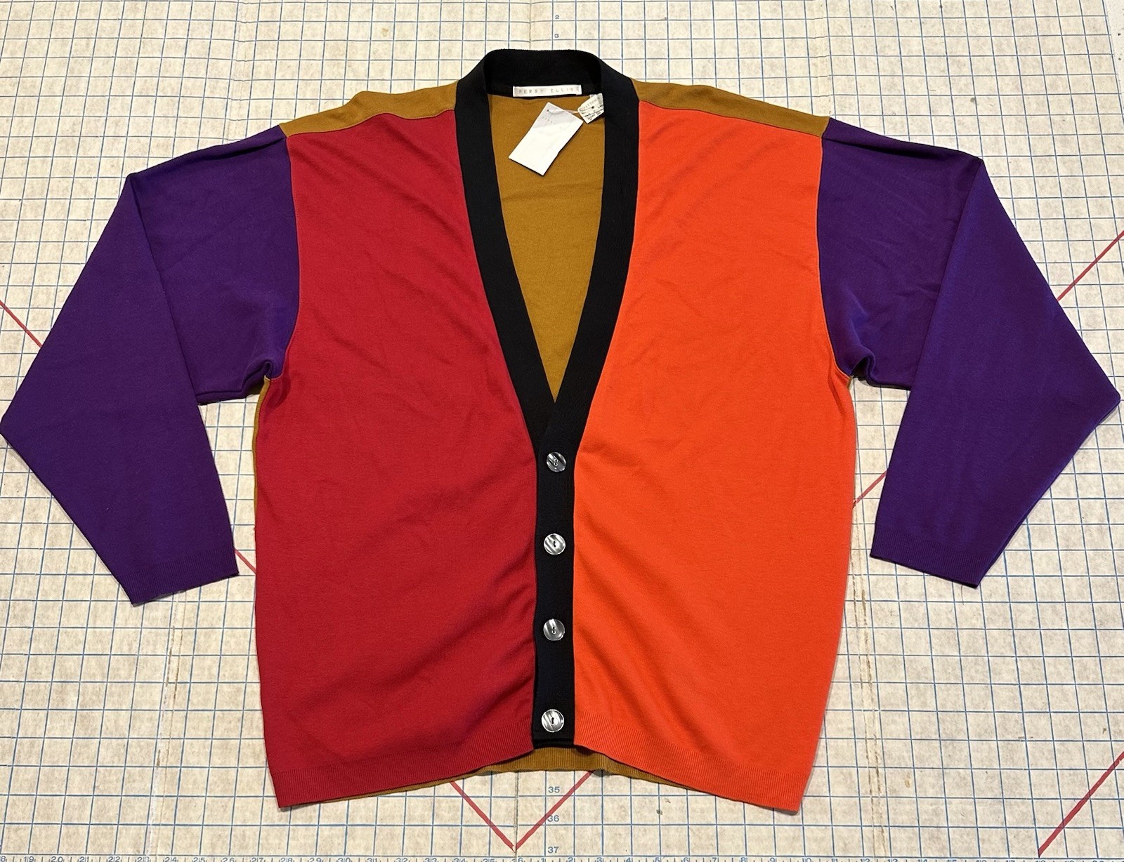 Vintage 80s 90s Cross Colors Style Grunge Sweater Cardigan Jacket Hiphop NWT NEW