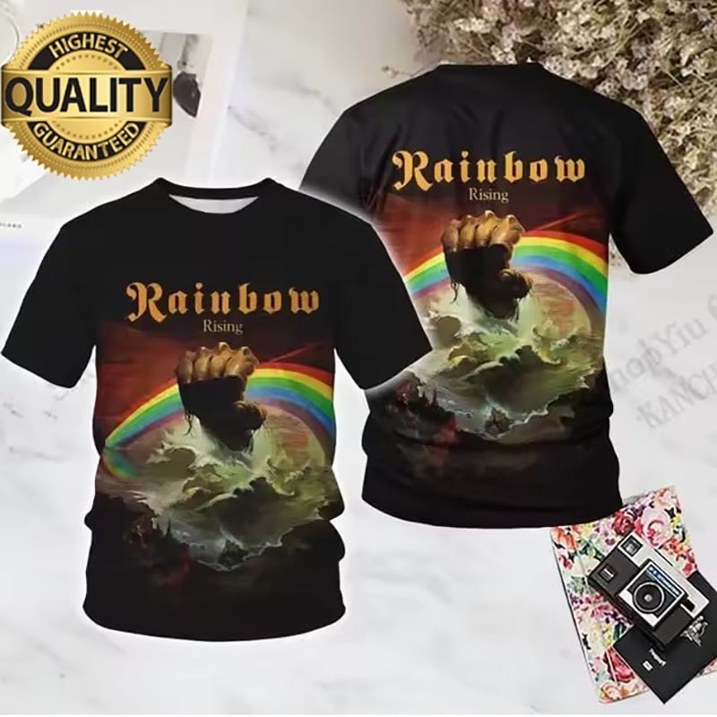 NEW Rainbow Band Rising Album All Size AOP 3D T Shirt UR950